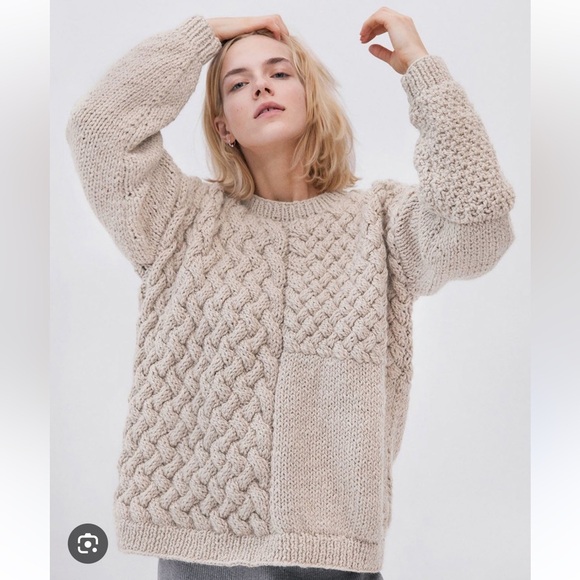 THE KNOTTY ONES Alpaca Wool Heartbreaker Sweater beige - Picture 1 of 14